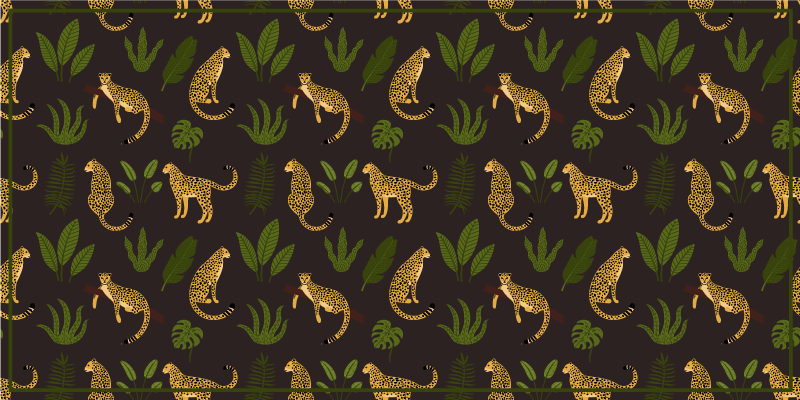 Tapis vinyle animal motif feuille de léopard - TenStickers