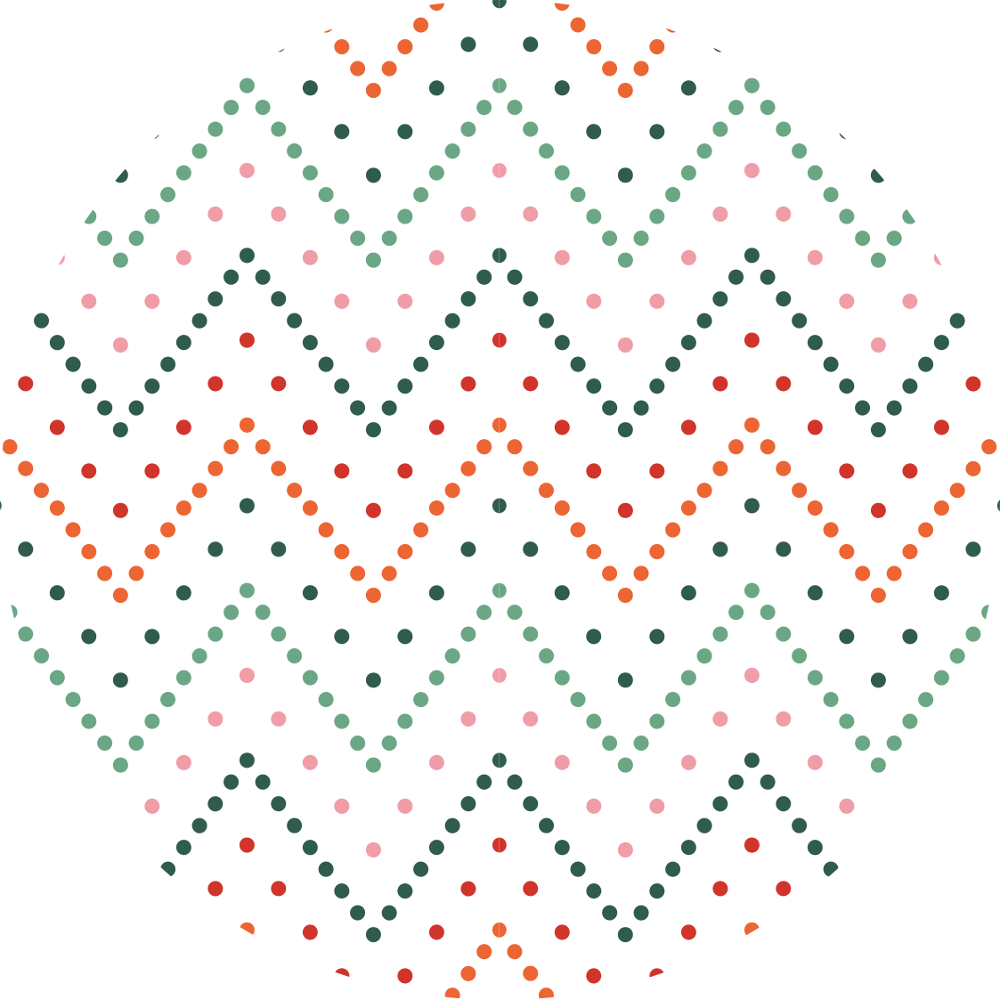 Tapis vinyle minimaliste à pois colorés en chevron - TenStickers