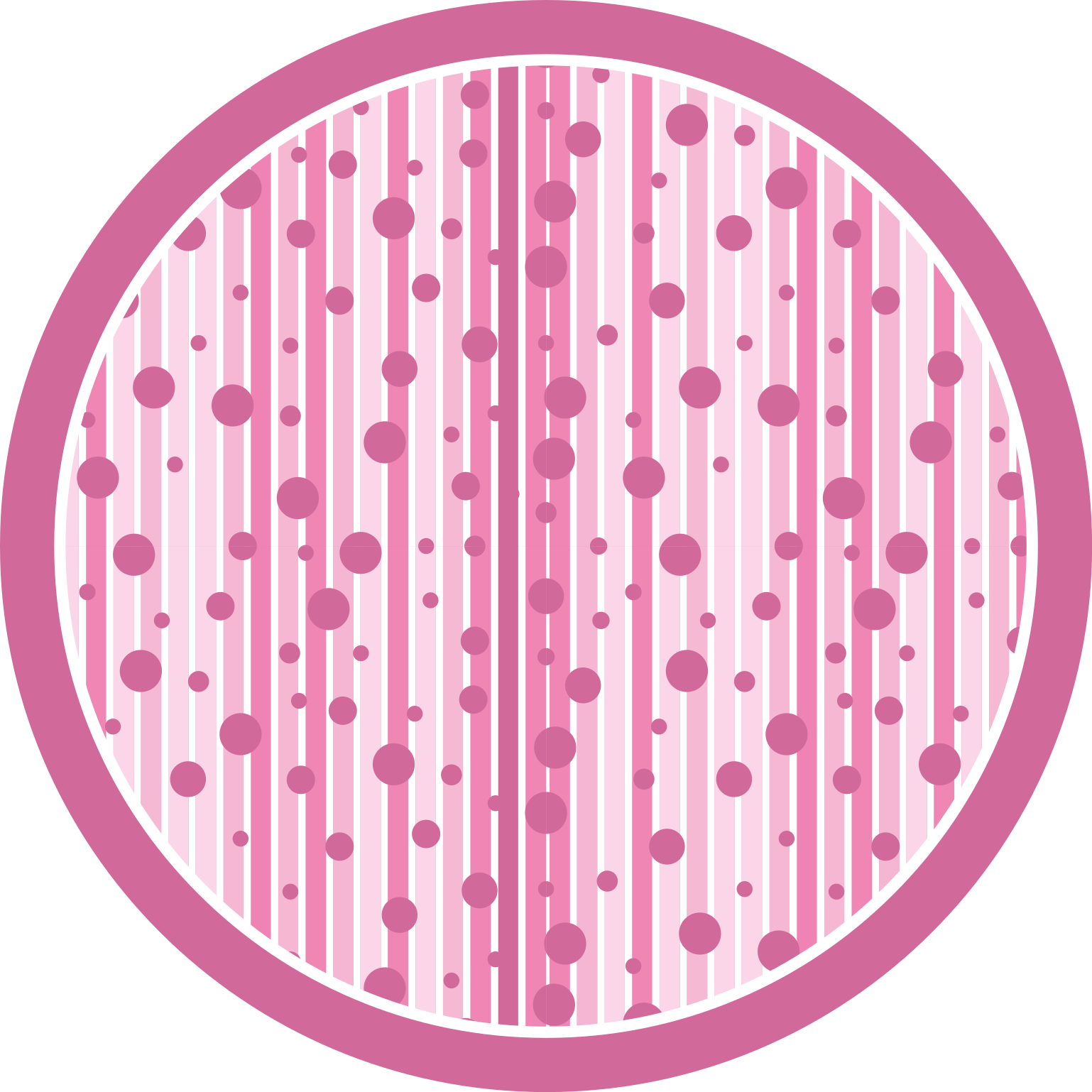 Tapis vinyle chambre bébé pois rayés roses - TenStickers