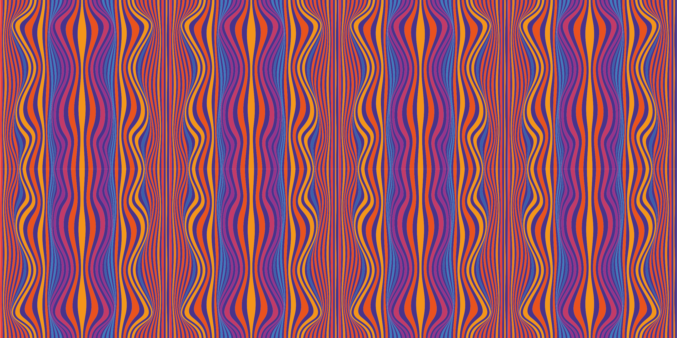 Tapis vinyles géométriques lignes ondulées vibrantes - TenStickers