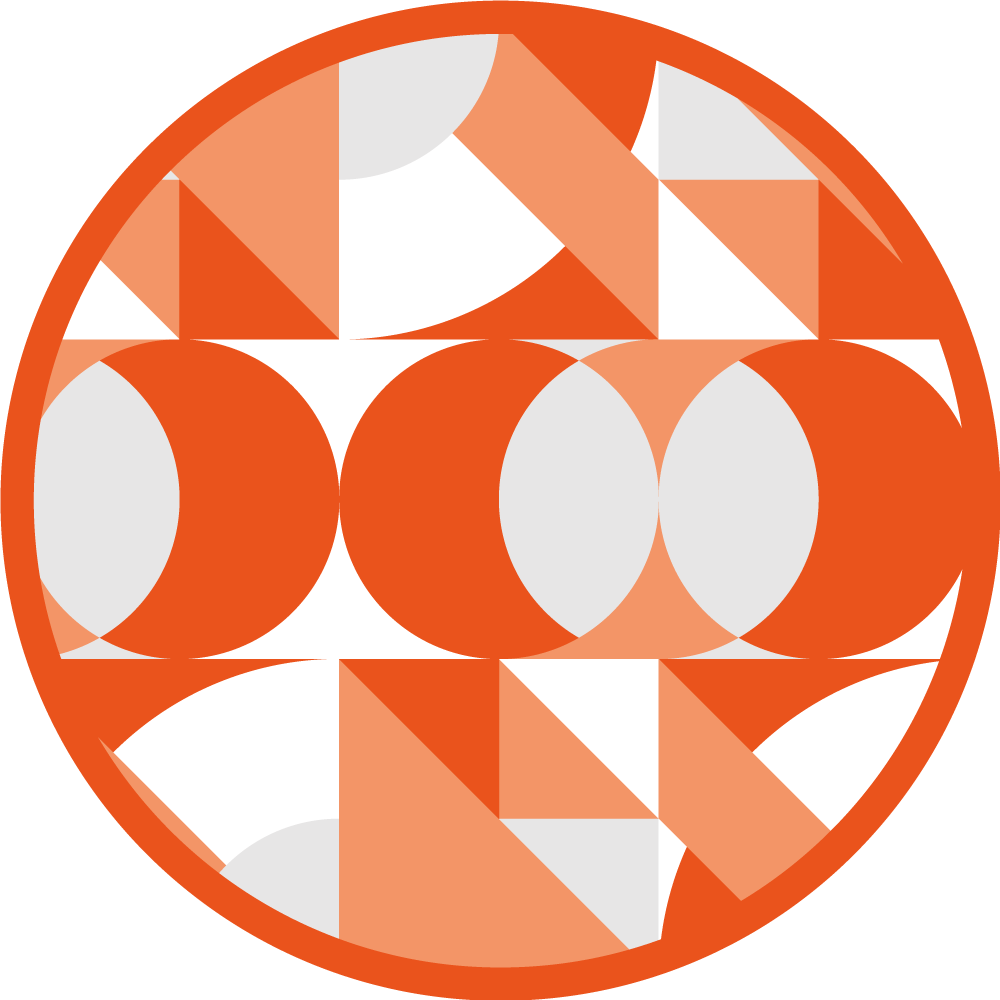 Tapis vinyles géométriques motifs rétro orange - TenStickers