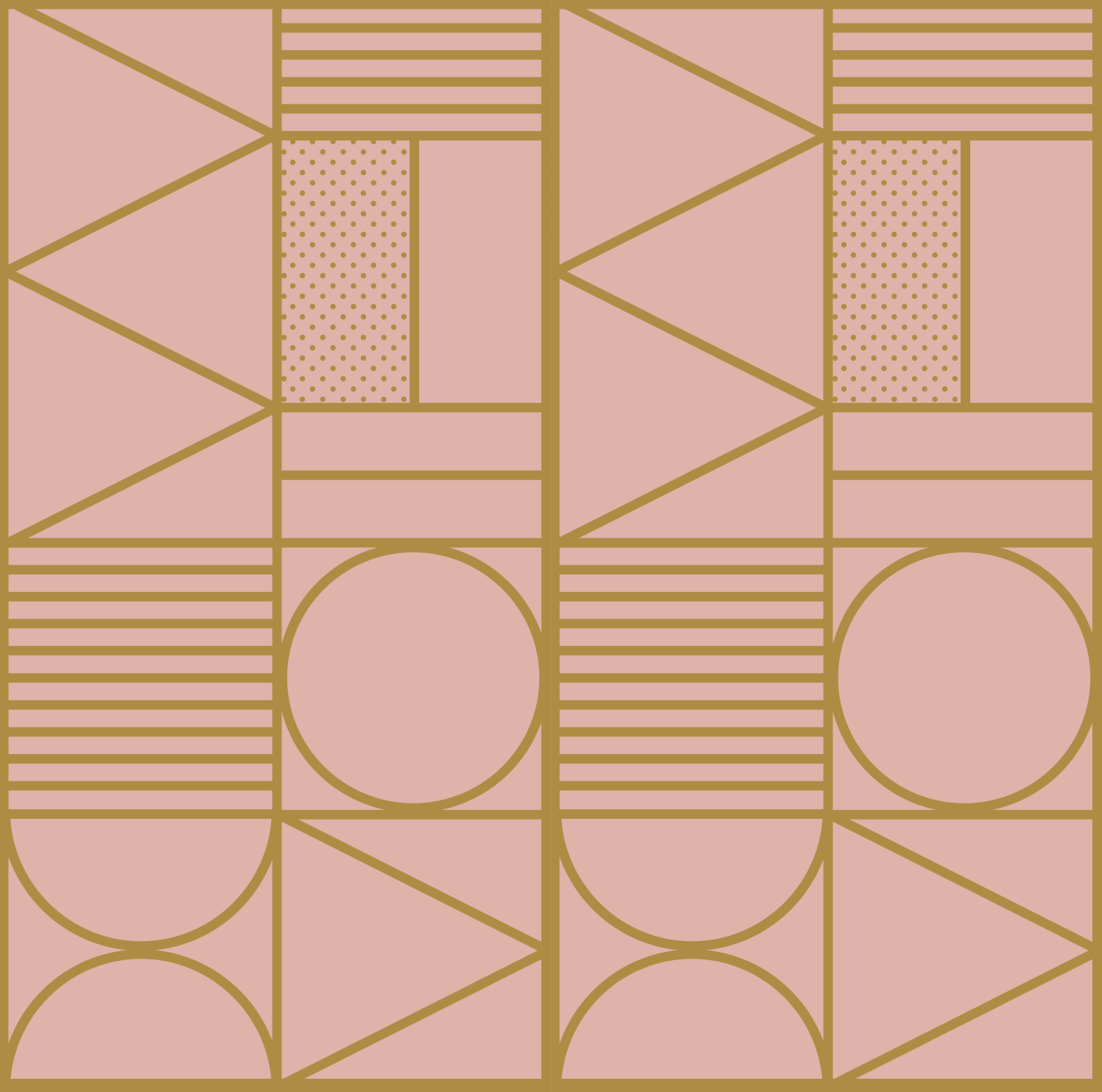 Tapis vinyles géométriques motif or et rose - TenStickers