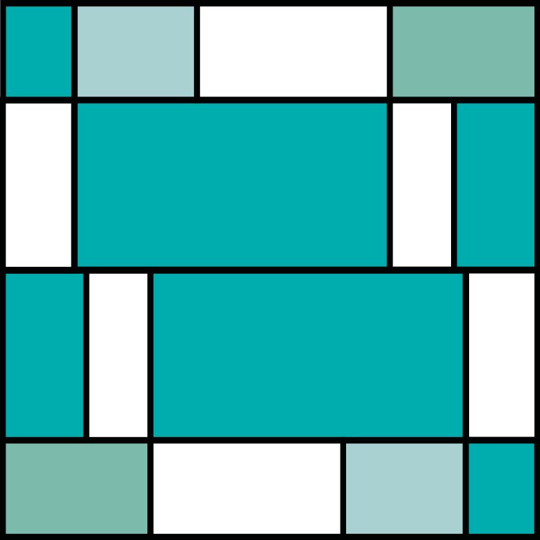 Tapis vinyles géométriques carreaux bleus mondrian - TenStickers