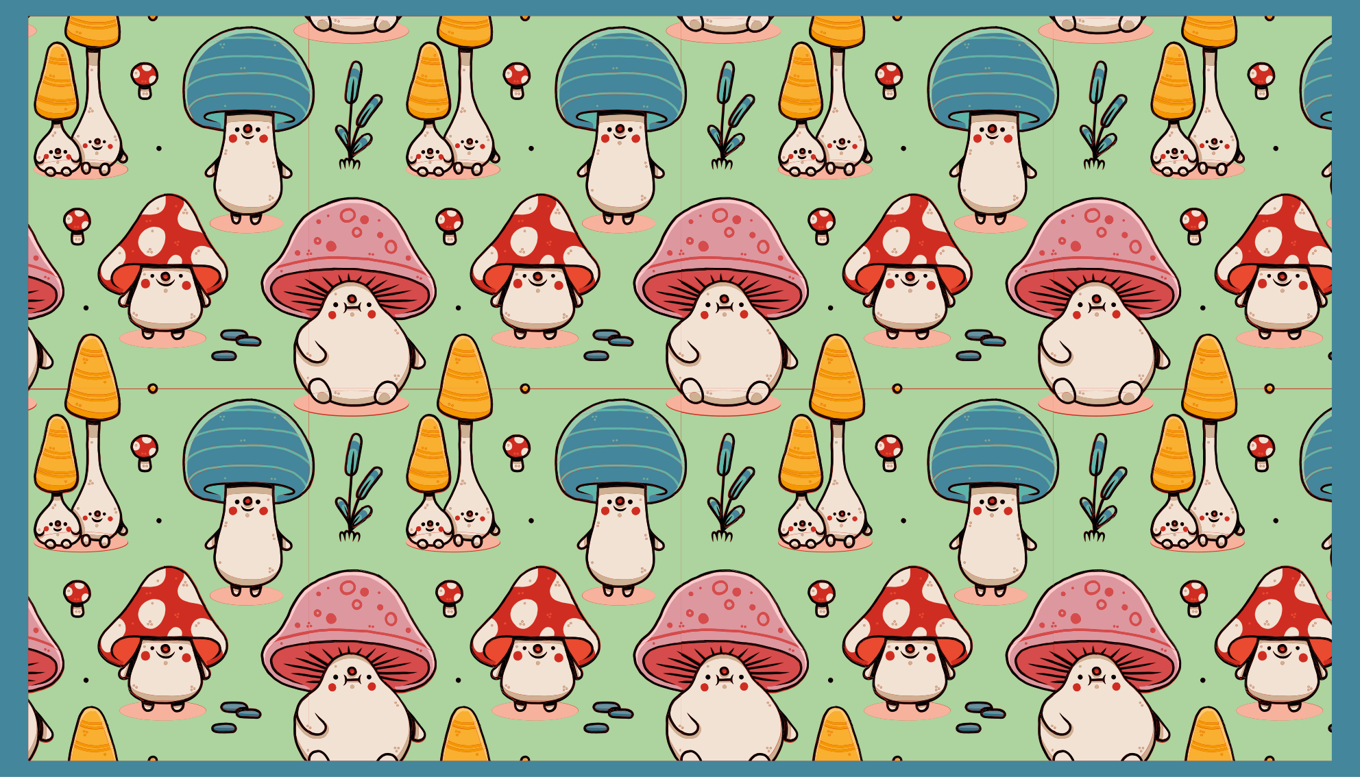 Tapis vinyle pour enfants personnages mignons de champignons - TenStickers