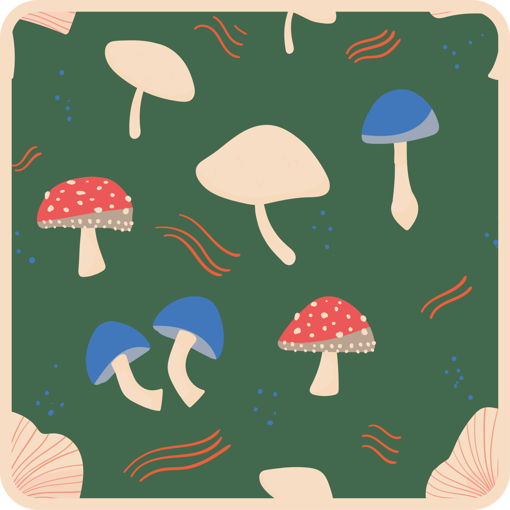 Tapis vinyle nature œuvres d'art vibrantes de champignons - TenStickers