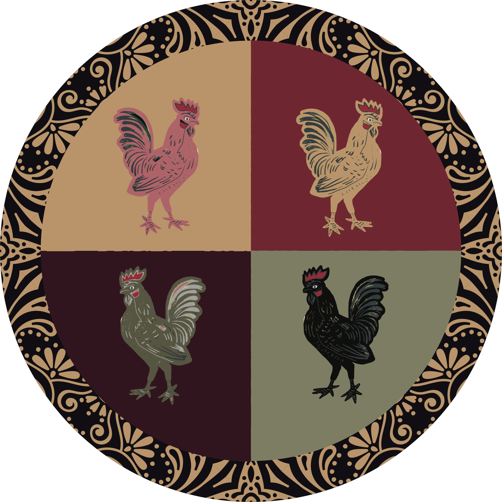 Tapis vinyle animal charmant motif de poulet - TenStickers