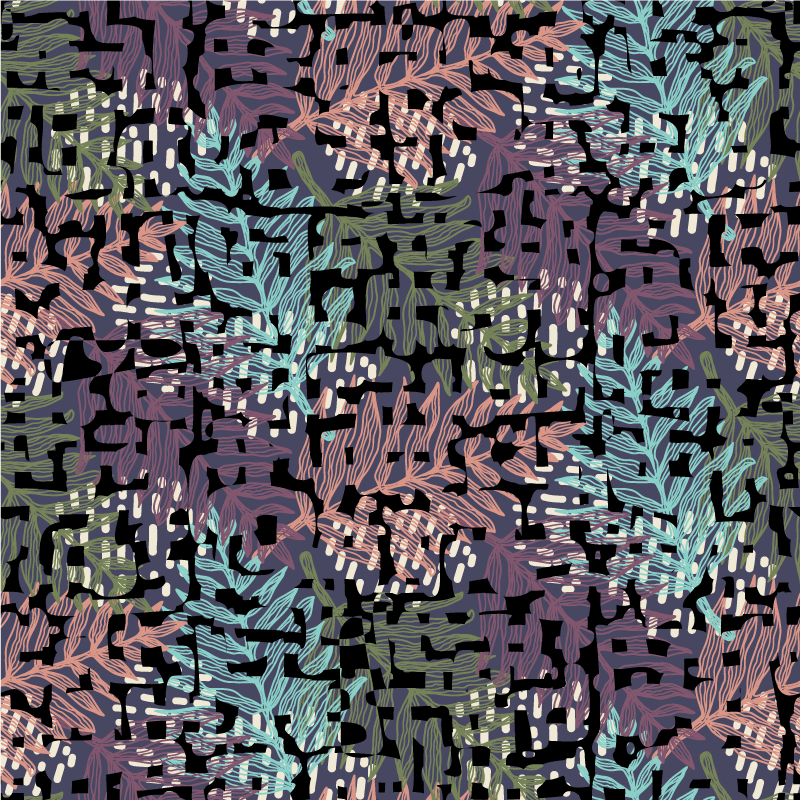 Tapis vinyle nature motif coloré feuillage - TenStickers
