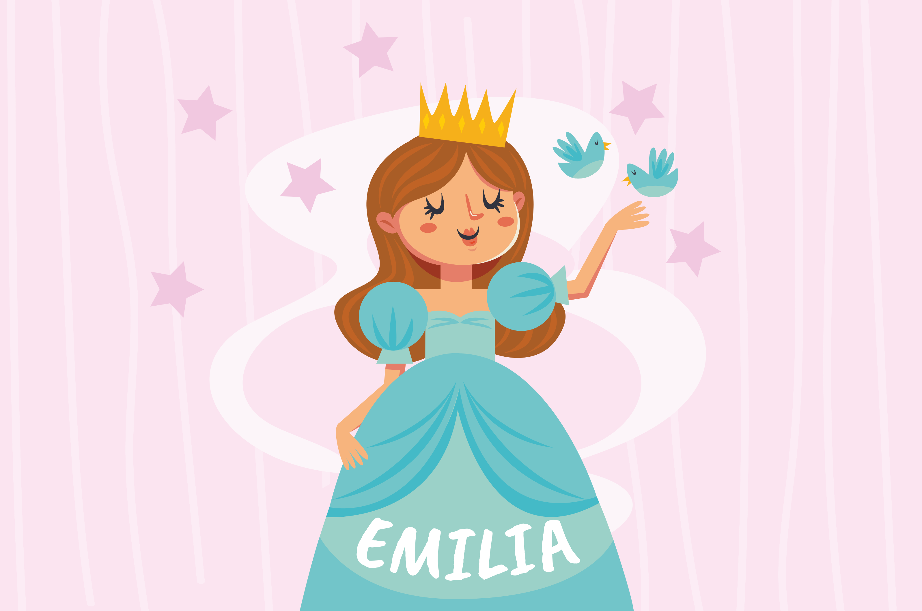 Tapis vinyle personnalisé design de personnage de princesse - TenStickers