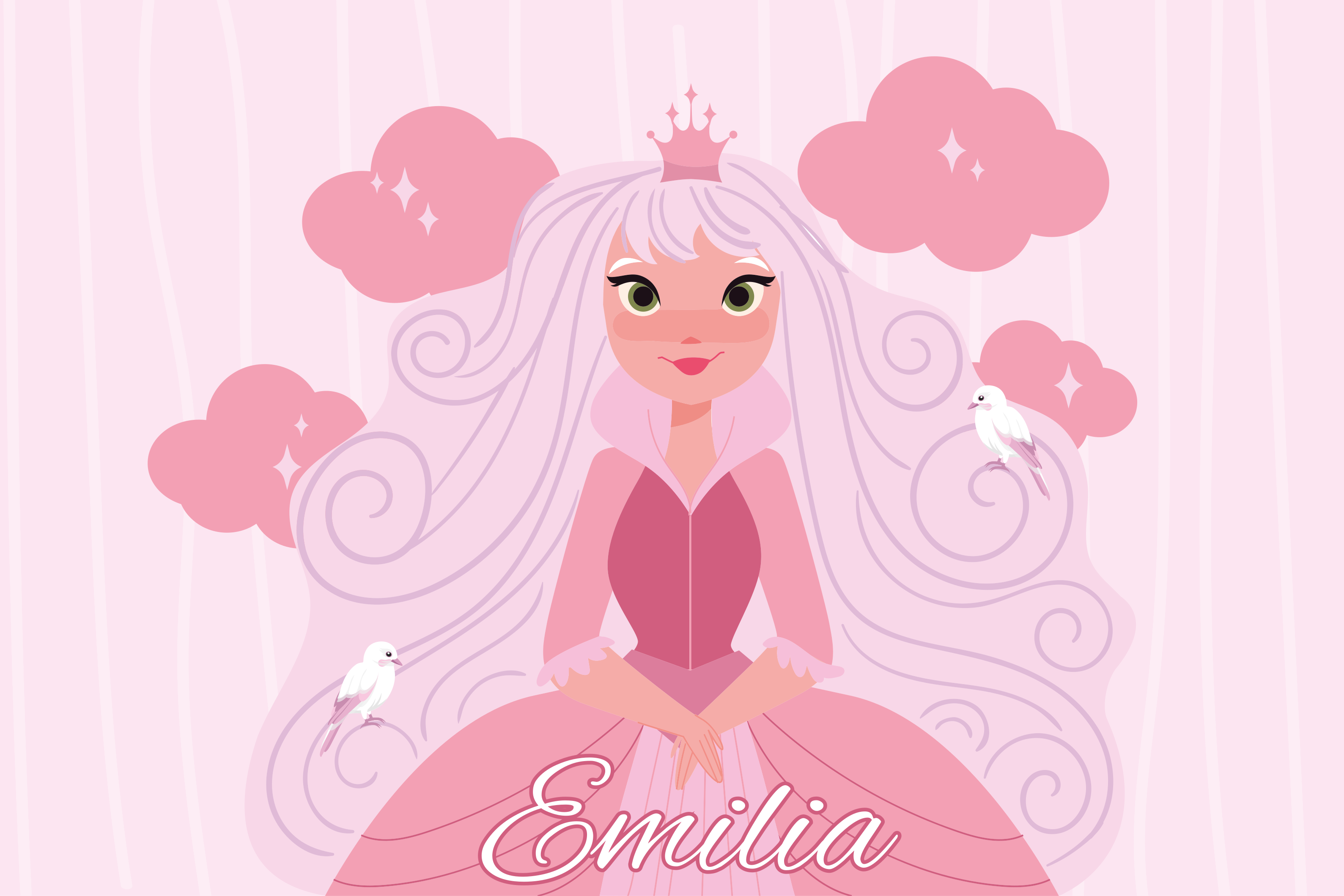 Tapis vinyle personnalisé personnage de princesse - TenStickers