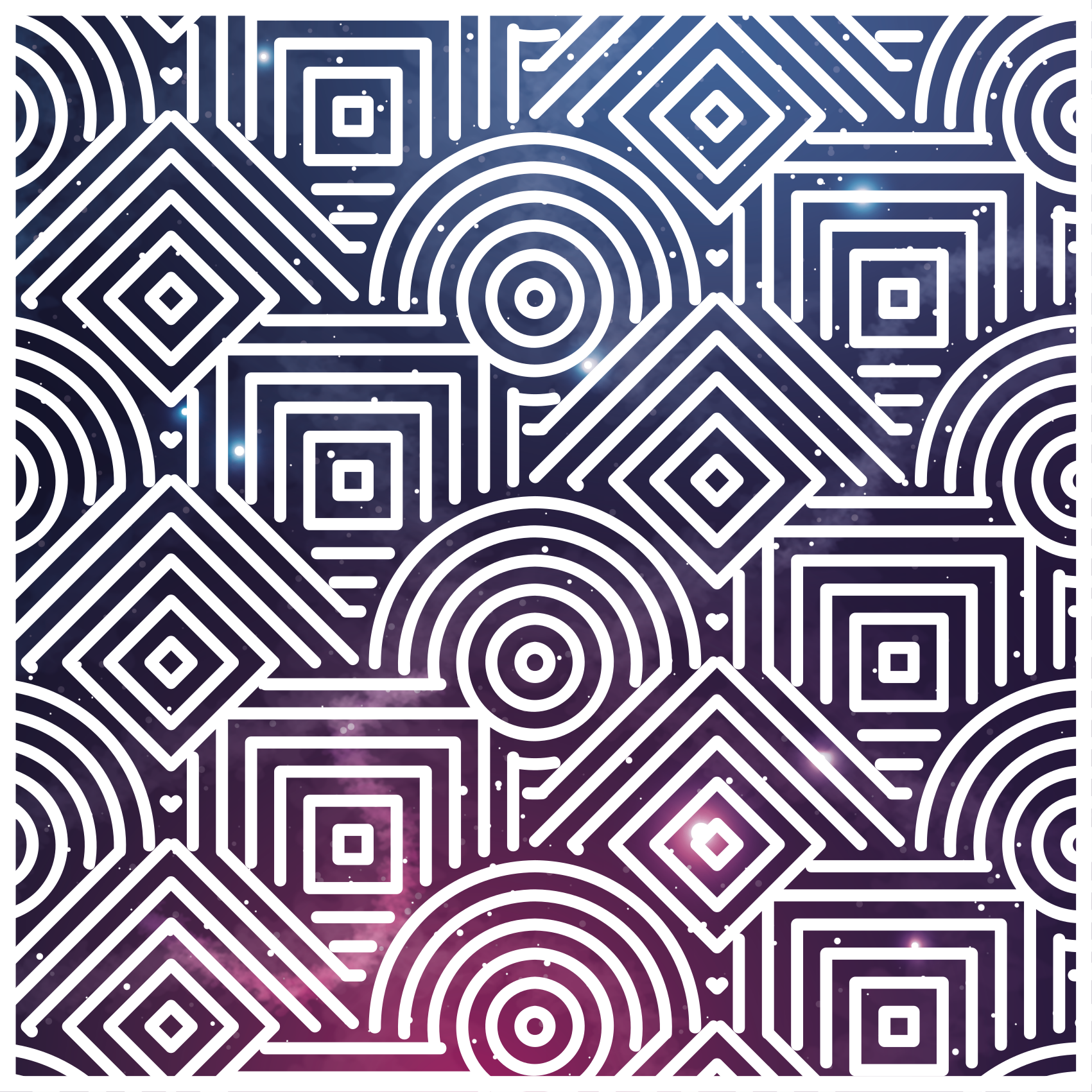 Tapis vinyles géométriques ronds et carrés complexes - TenStickers