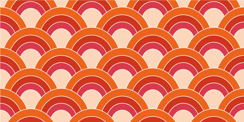 Tapis vinyles géométriques motifs arqués colorés - TenStickers