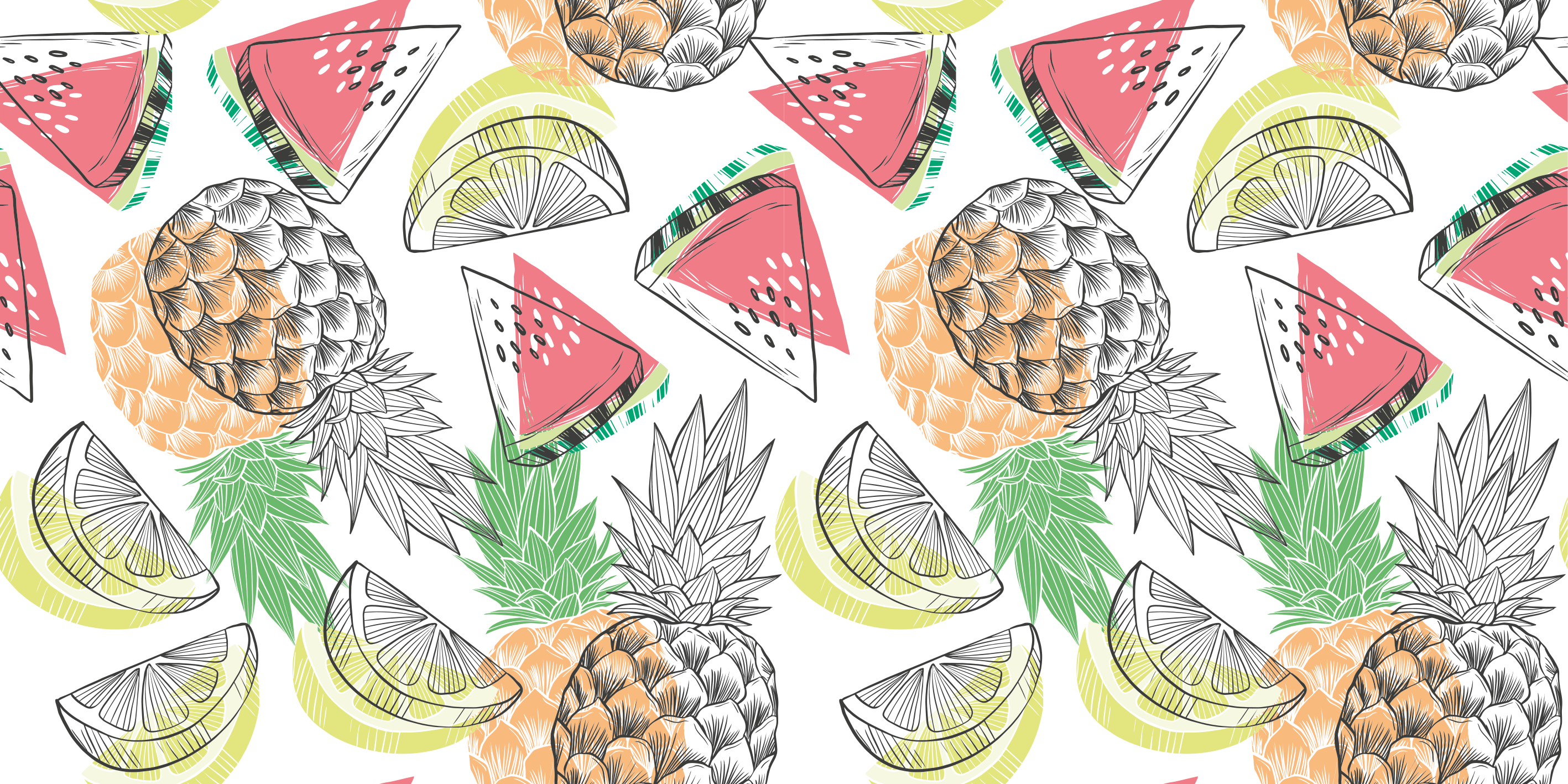 Tapis vinyle fleurs et plantes charme tropical fruité - TenStickers