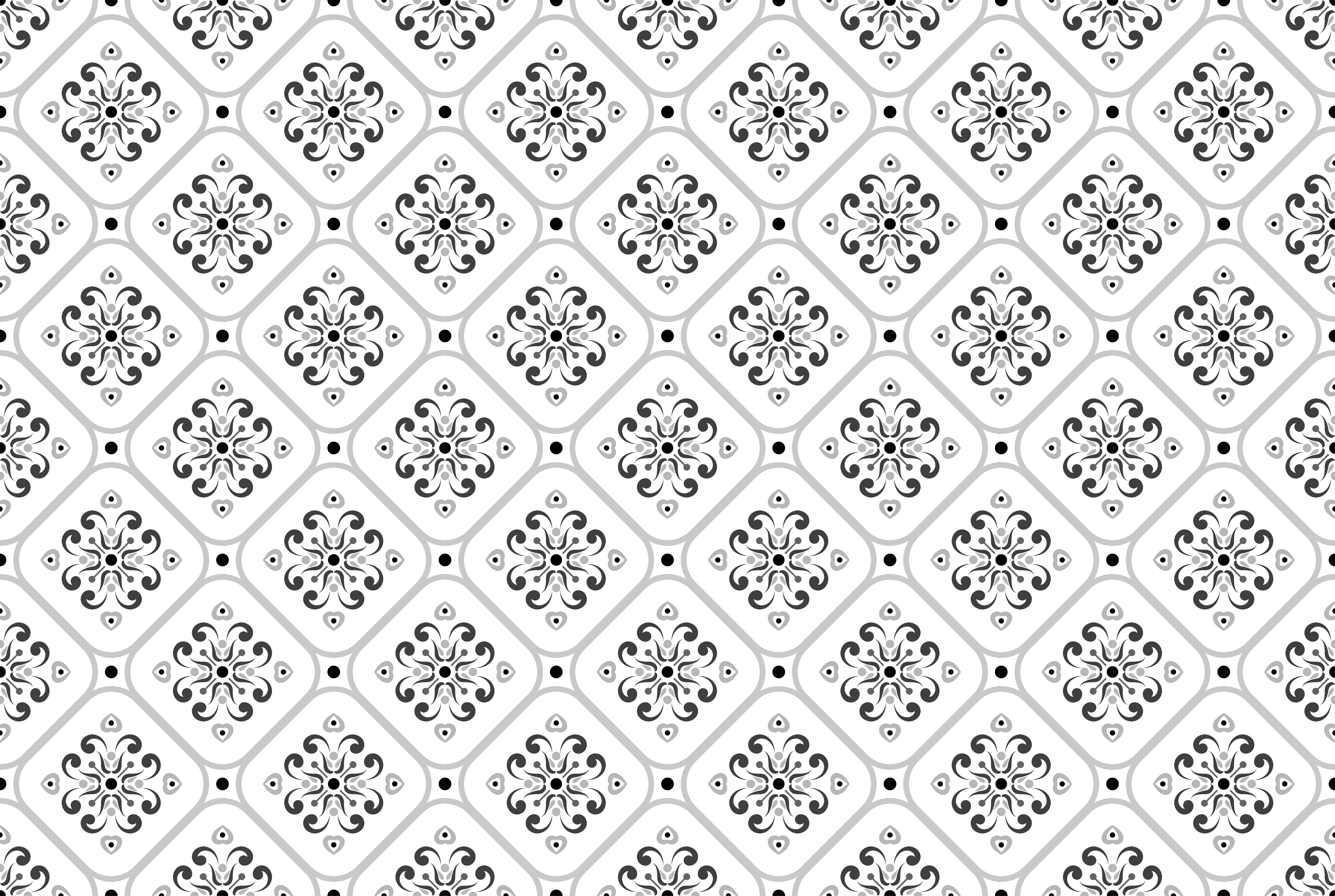 Tapis vinyle carreaux de ciment élégant noir et blanc - TenStickers
