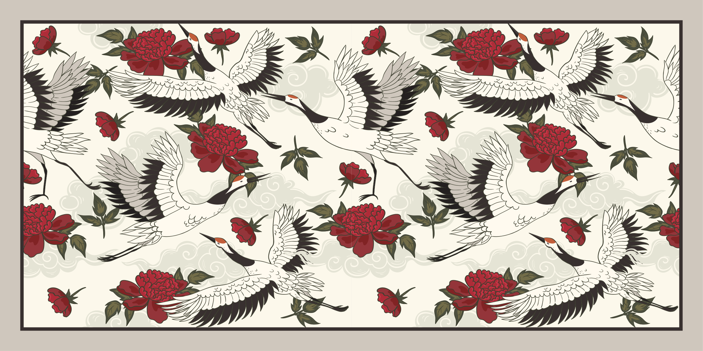 Tapis vinyle nature motif de grue élégant - TenStickers