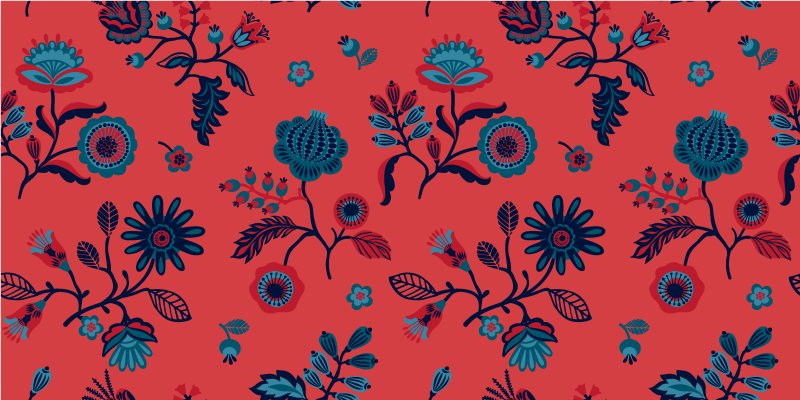 Tapis vinyle fleurs et plantes imprimé floral vibrant - TenStickers