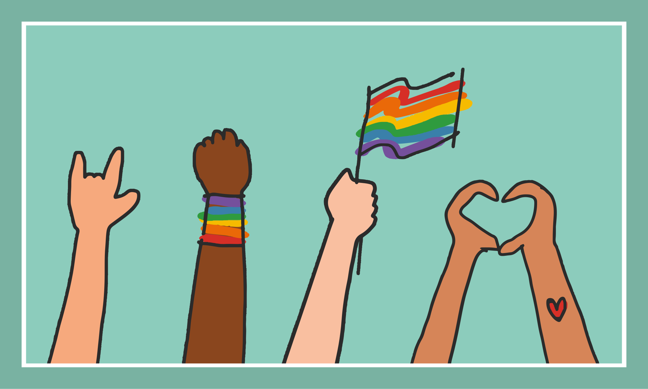 Tapis vinyle  événements diverses mains levées - TenStickers