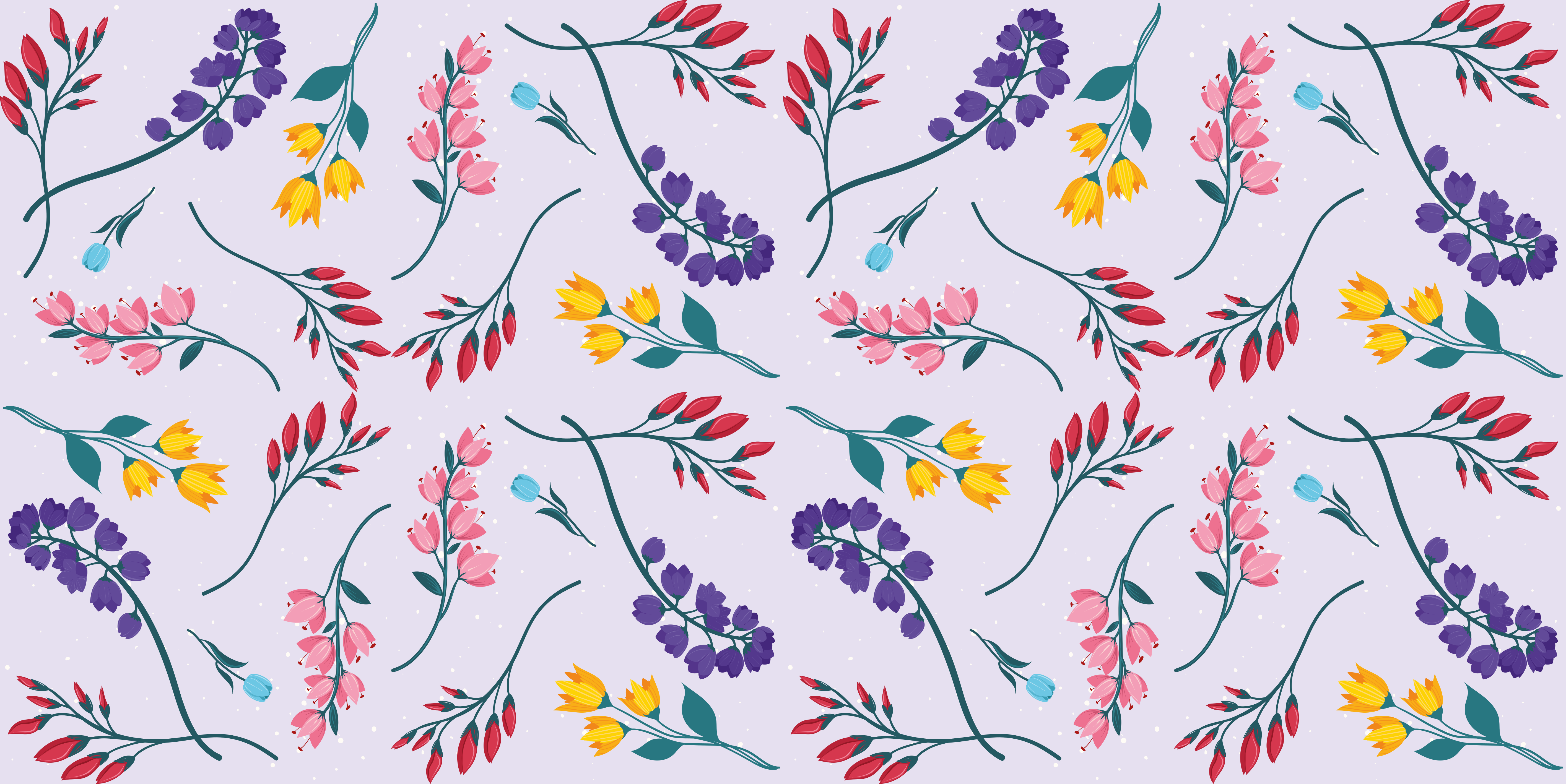 Tapis vinyle fleurs et plantes motif subtil violet - TenStickers