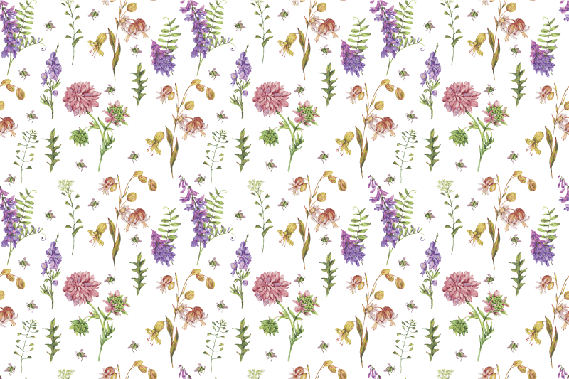 Tapis vinyle fleurs et plantes composition florale Éclatante - TenStickers