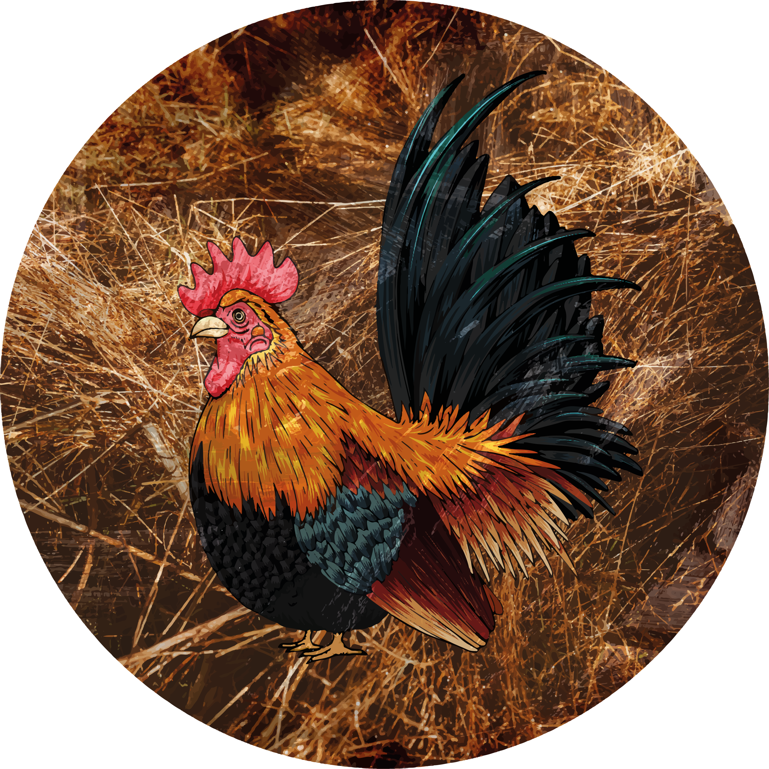 Tapis vinyle animal coq coloré décoratif - TenStickers