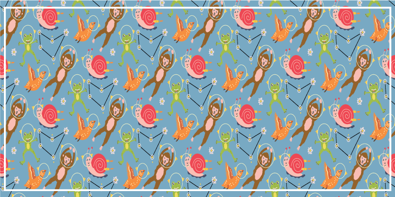 Tapis vinyle autres tapis créatures spatiales colorées - TenStickers