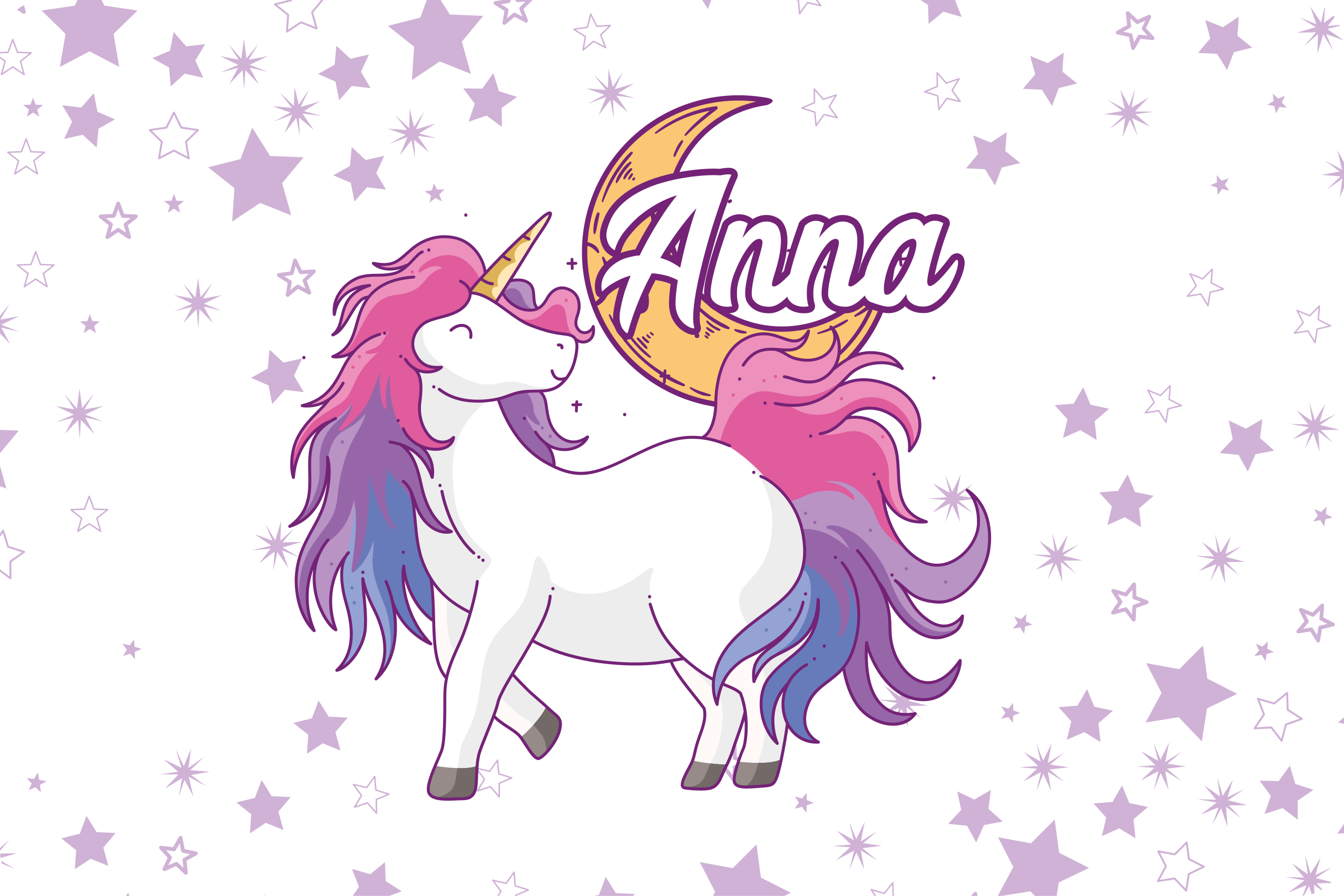 Tapis vinyle personnalisé scène étoilée licorne - TenStickers