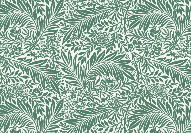 Tapis vinyle fleurs et plantes motif de feuillage vert - TenStickers