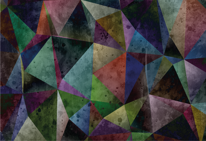 Tapis vinyles géométriques mosaïque triangulaire colorée - TenStickers