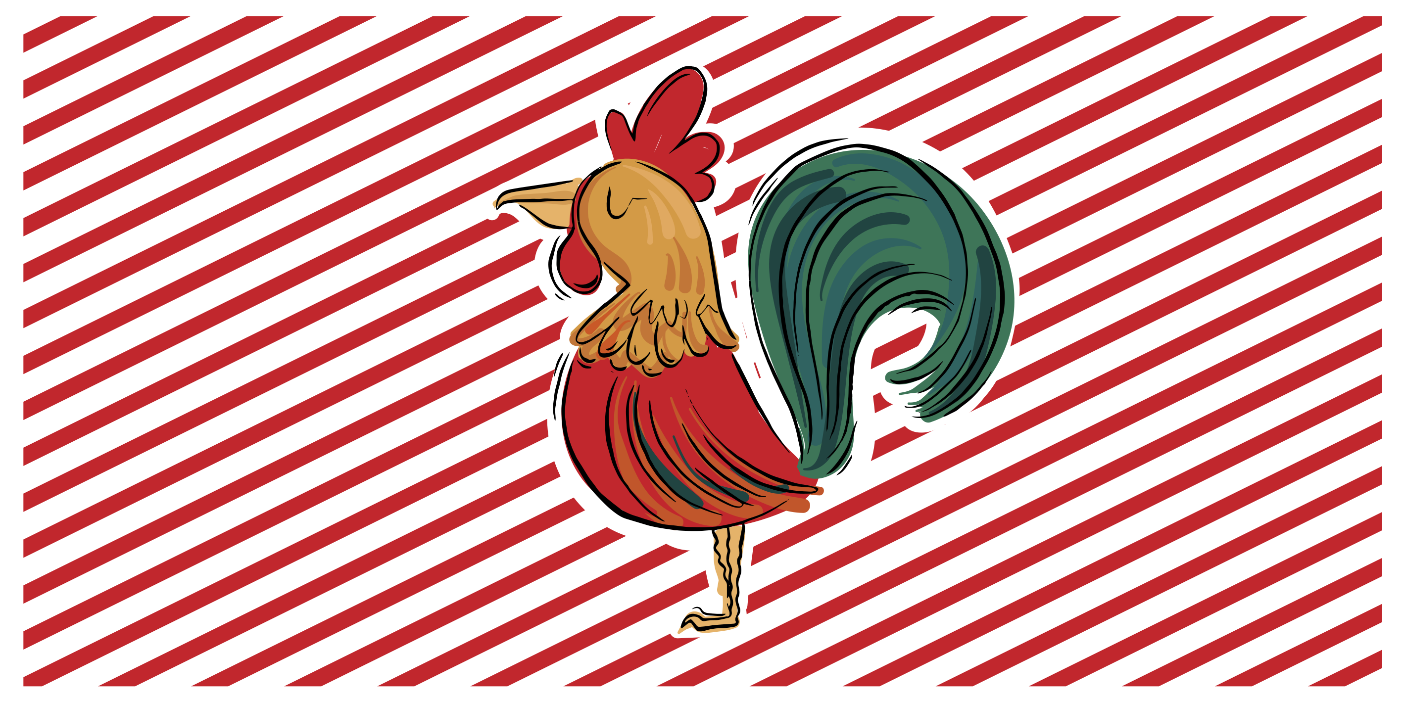 Tapis vinyle animal œuvre d'art de coq coloré - TenStickers