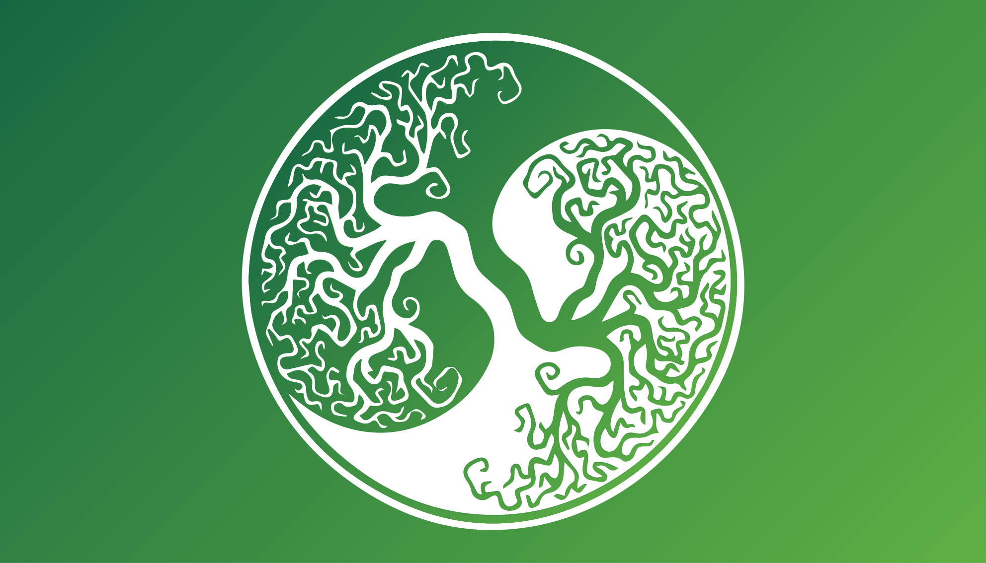 Tapis vinyle nature cercle de silhouette d'arbre - TenStickers