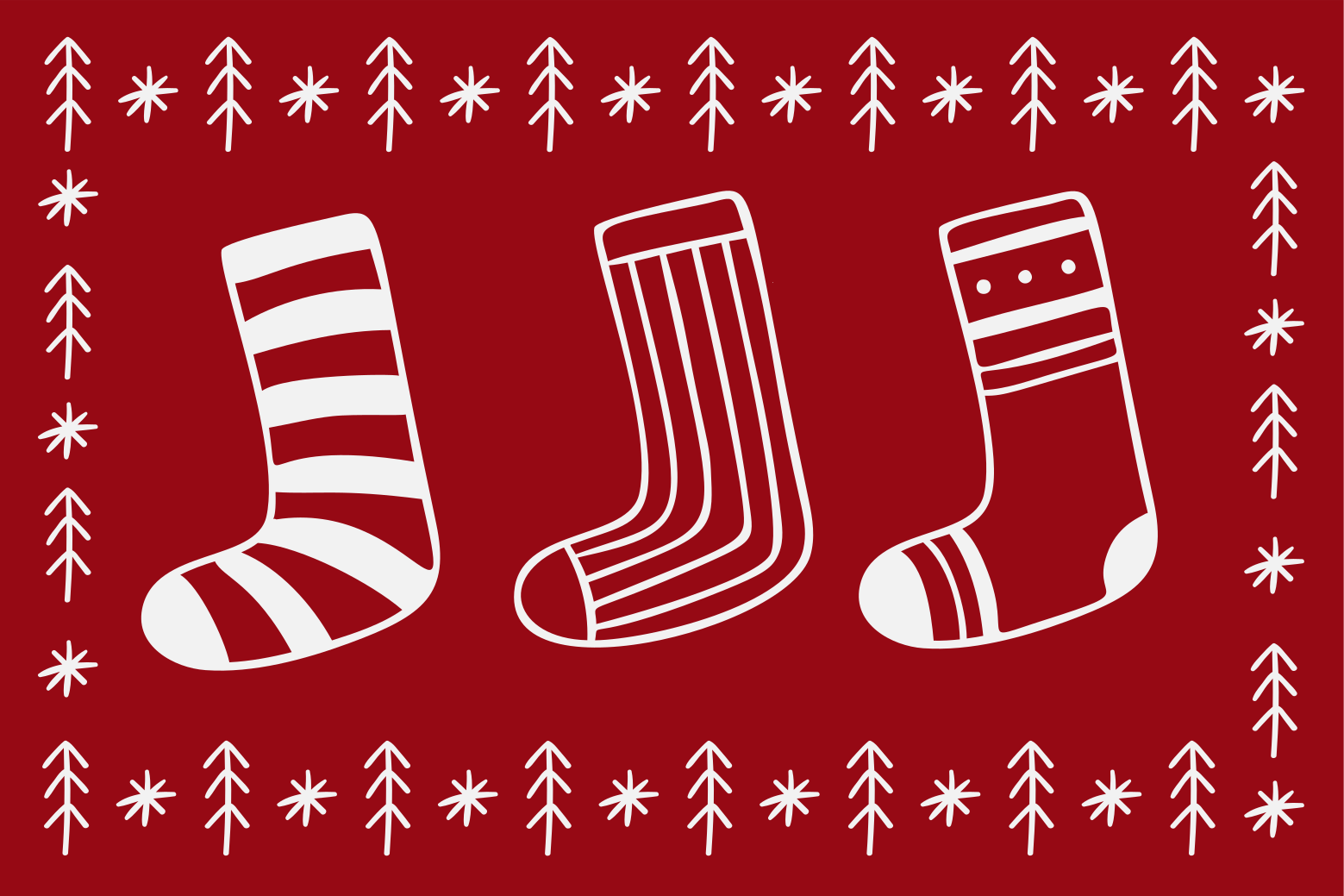 Tapis vinyle noël chaussettes rouges festives - TenStickers
