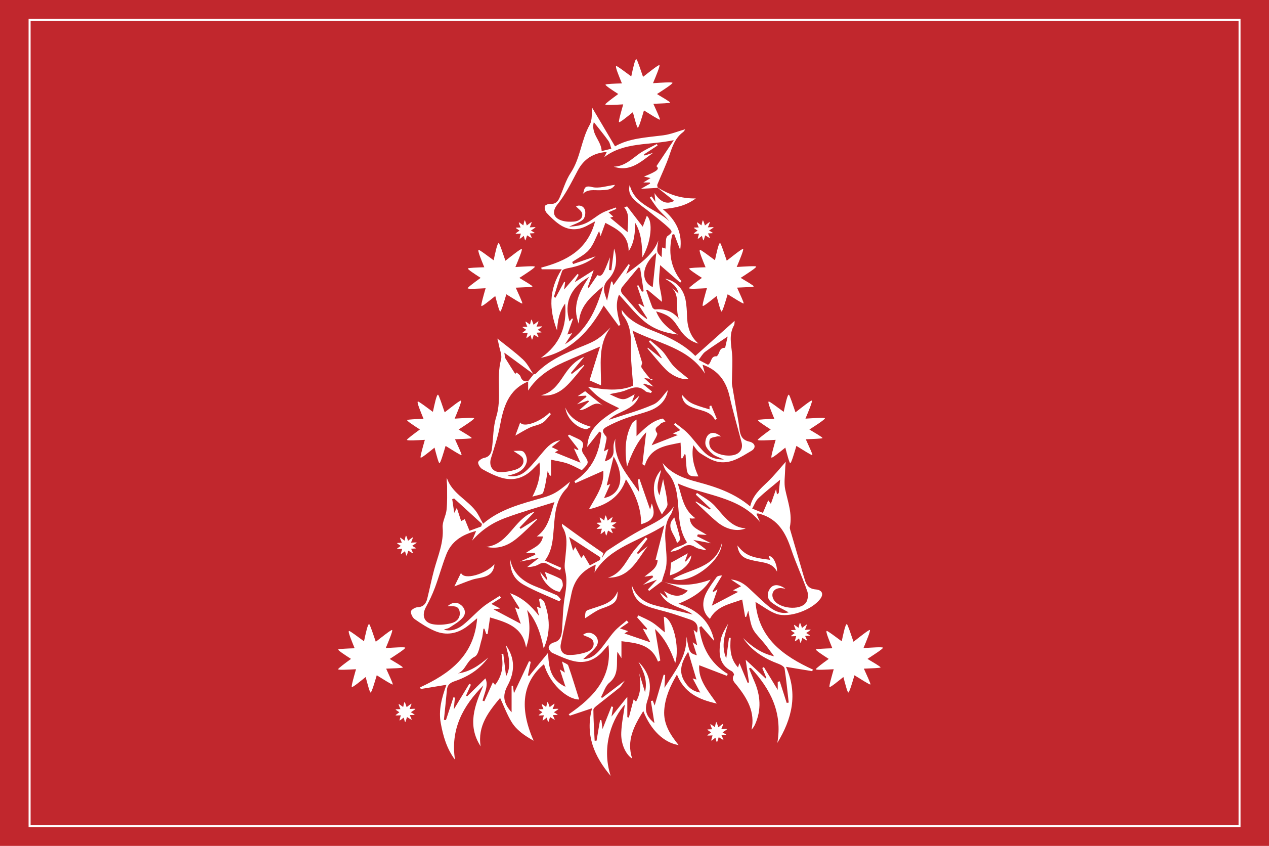 Tapis vinyle noël conception d'arbre à loups - TenStickers