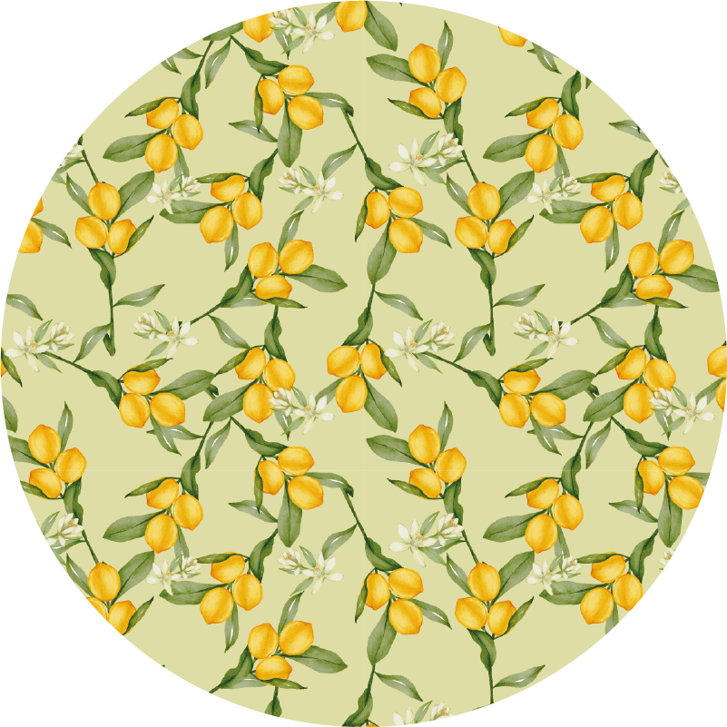 Tapis vinyle cuisine motif de fleurs d'agrumes - TenStickers