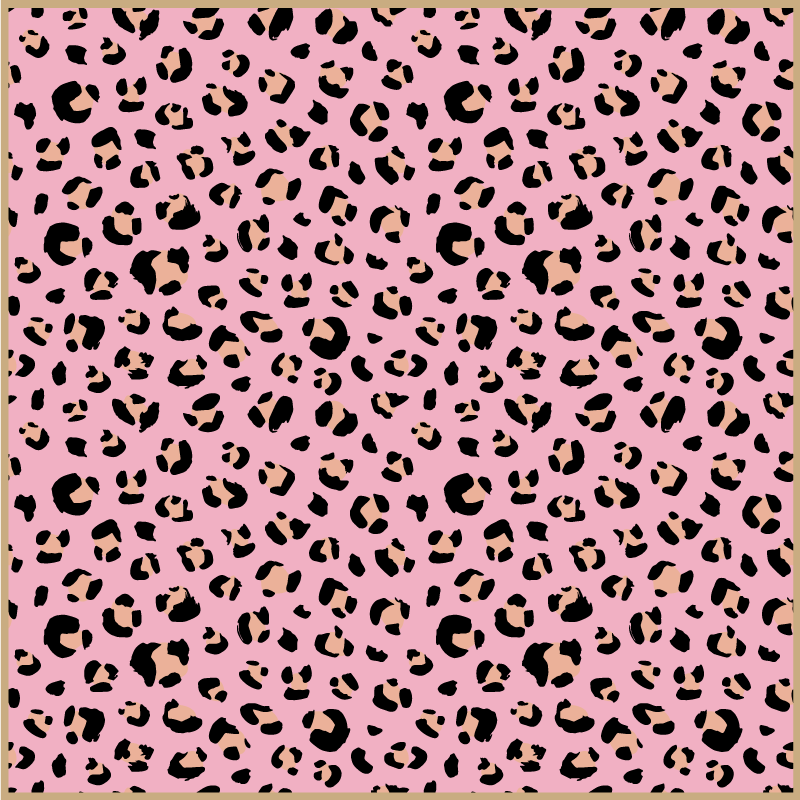 Tapis vinyle animal motif léopard rose chic - TenStickers