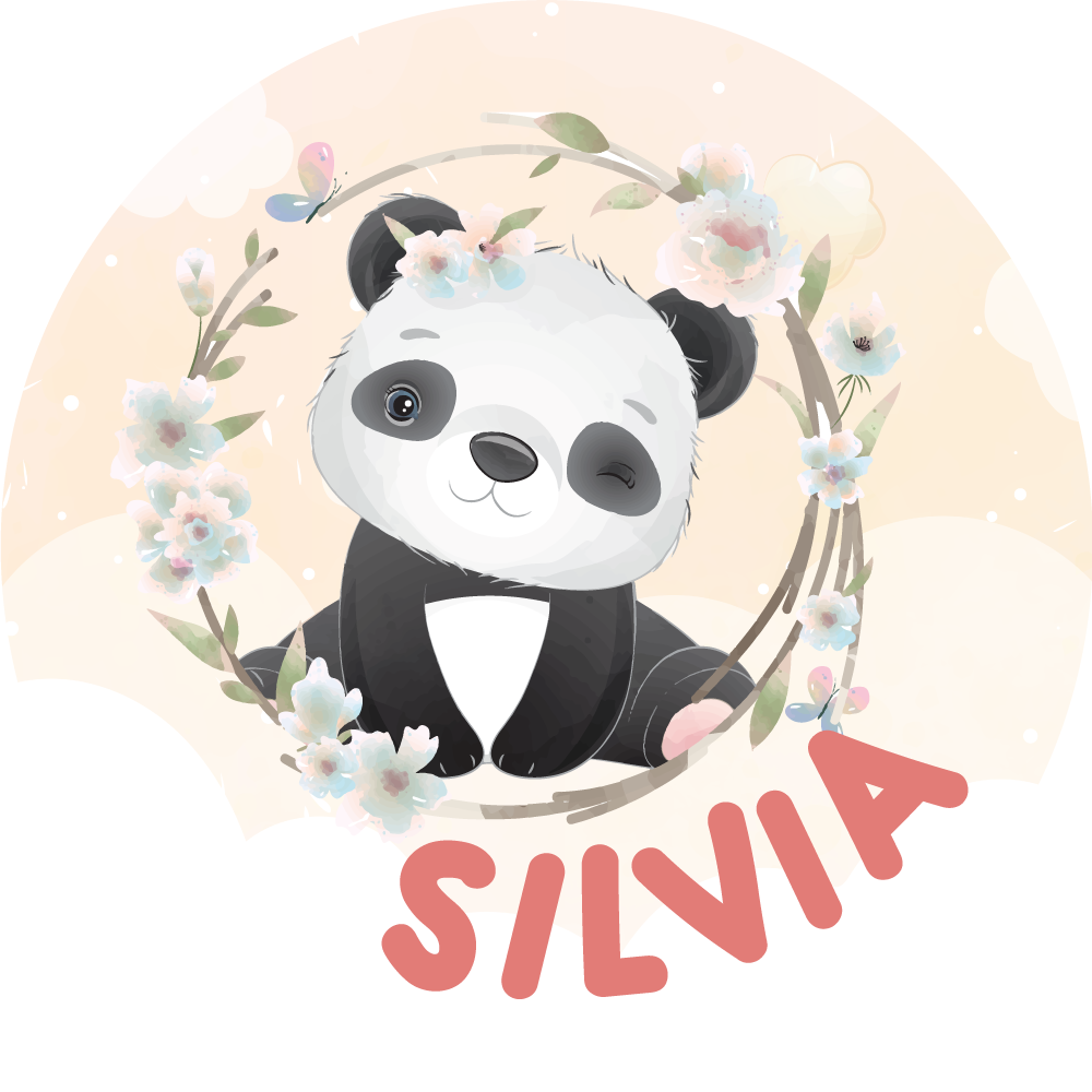 Tapis vinyle personnalisé œuvre d'art panda adorable - TenStickers