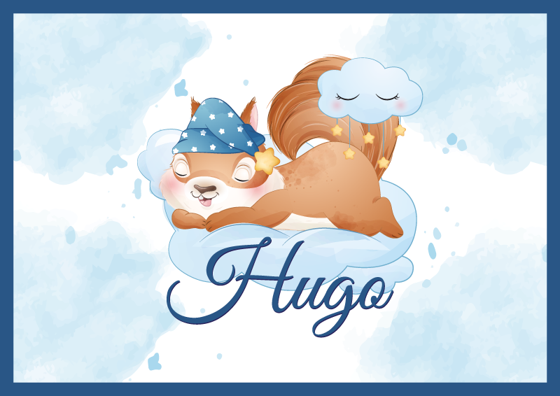 Tapis vinyle personnalisé écureuil mignon rêvant - TenStickers