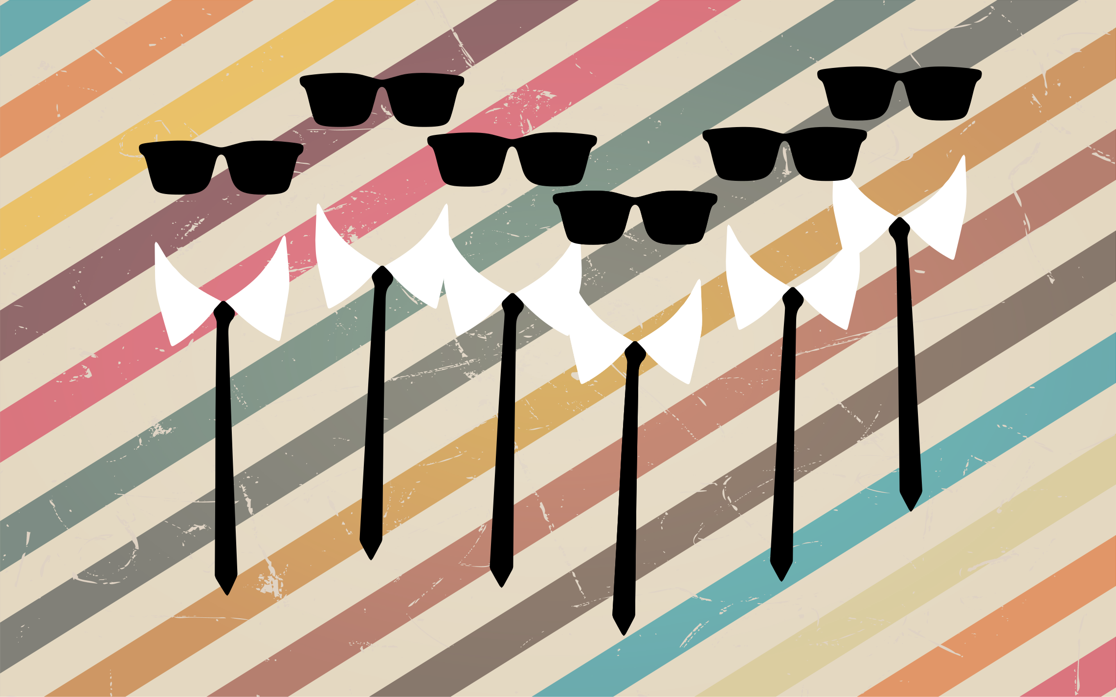 Tapis vinyle rayures tenue de groupe élégante - TenStickers