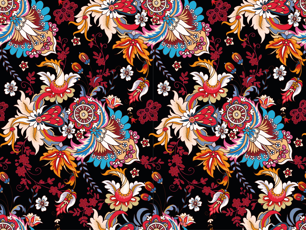 Tapis vinyle mandala inspiration botanique - TenStickers