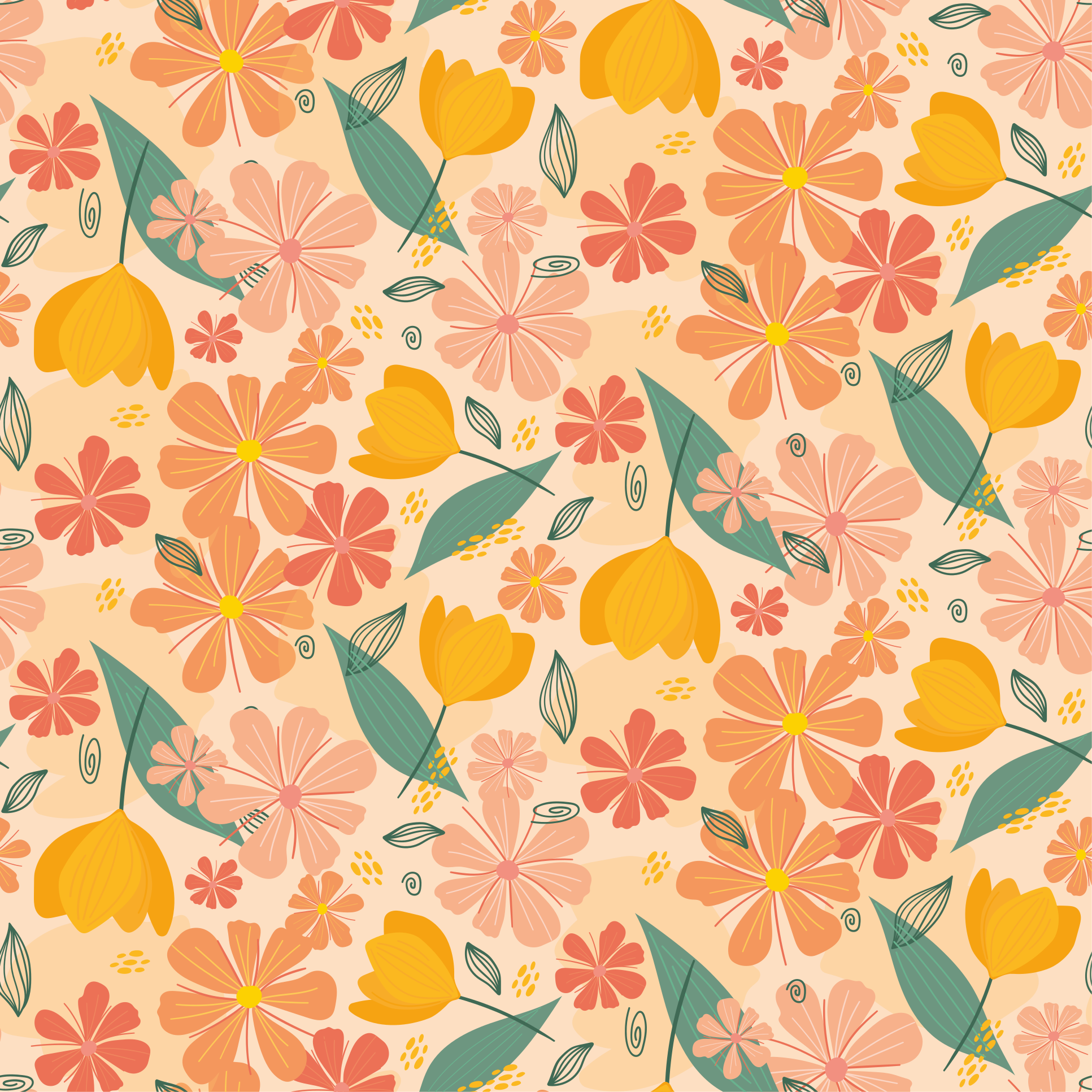 Tapis vinyle fleurs et plantes Éclosions florales printemps - TenStickers