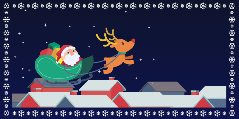 Tapis vinyle pour halloween promenade du traîneau de noël - TenStickers