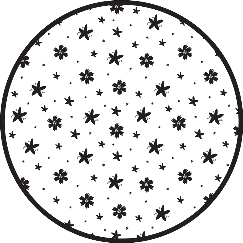 Tapis vinyle fleurs et plantes motif étoile florale - TenStickers