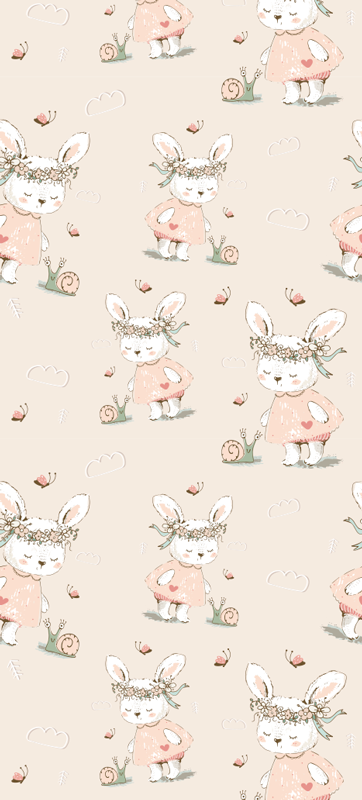 Tapis vinyle chambre bébé personnages de lapin mignons - TenStickers