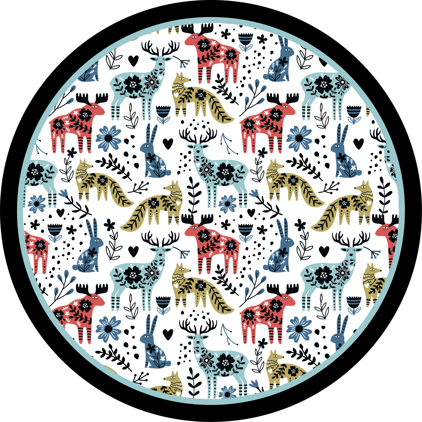 Tapis vinyle chambre bébé motifs d'animaux colorés - TenStickers