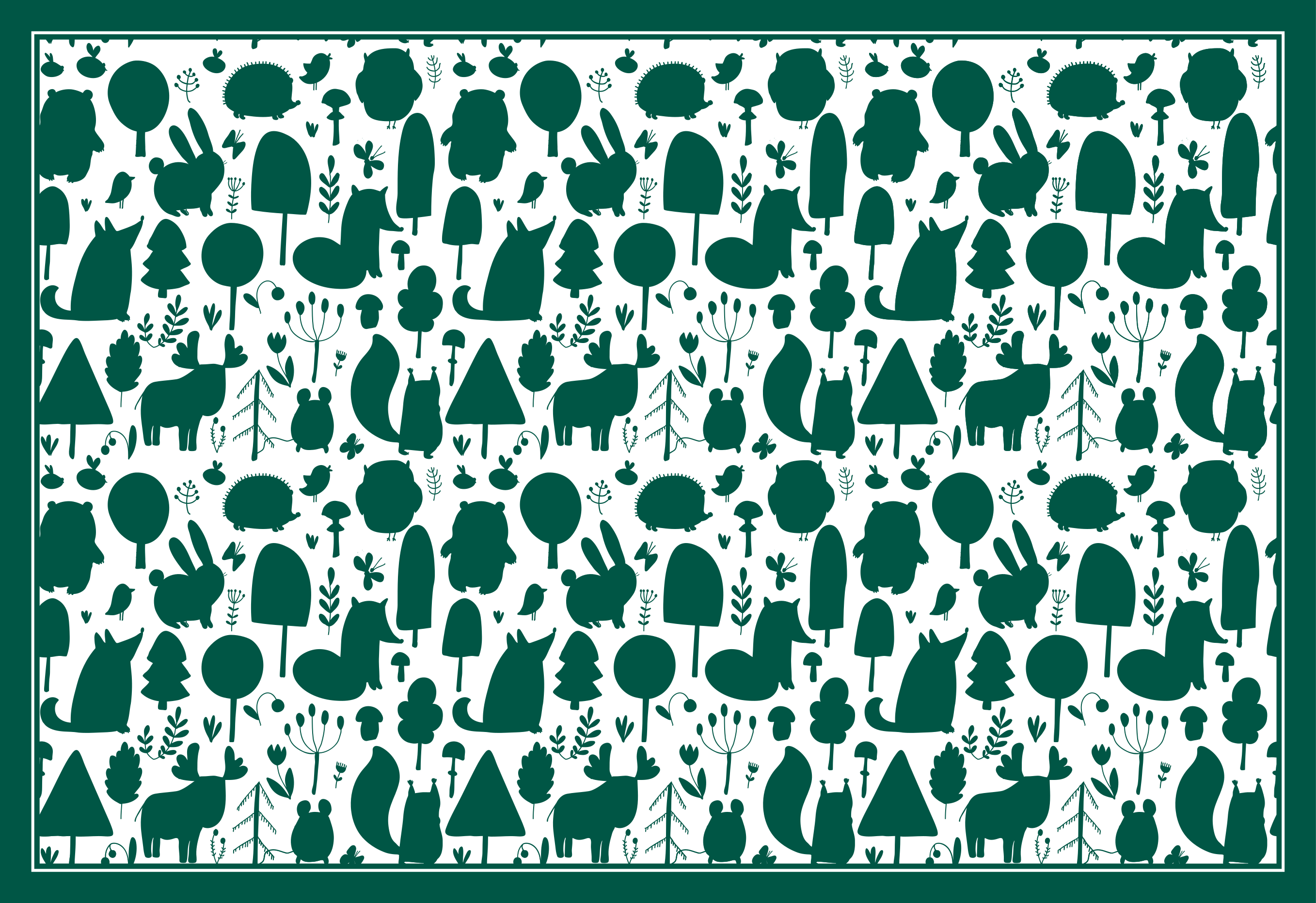 Tapis vinyle nature silhouettes naturelles - TenStickers