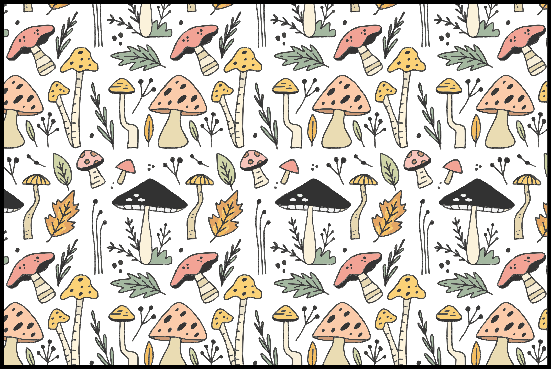 Tapis vinyle nature champignons enchanteurs - TenStickers