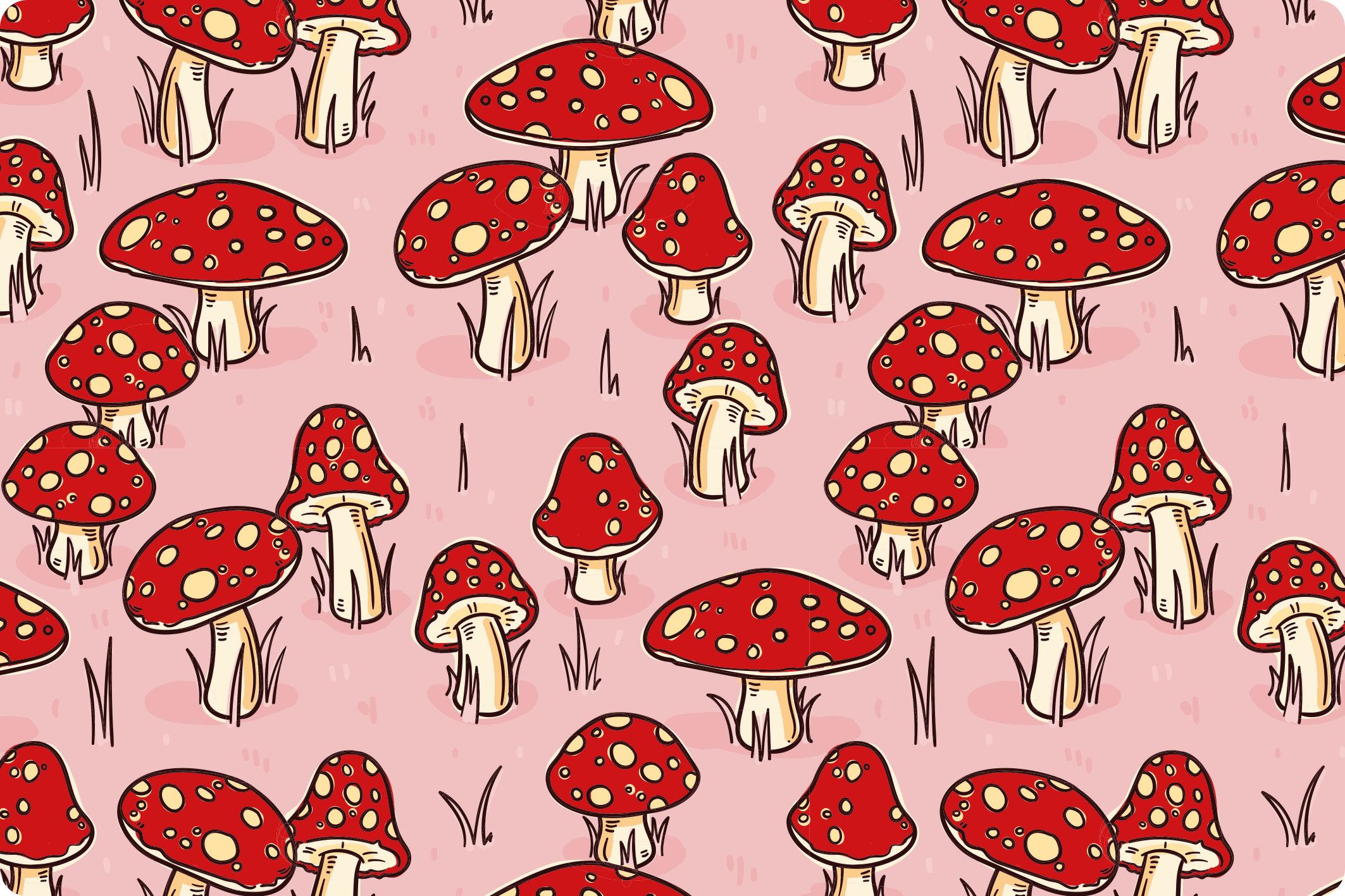 Tapis vinyle nature motif de champignon fantaisiste - TenStickers