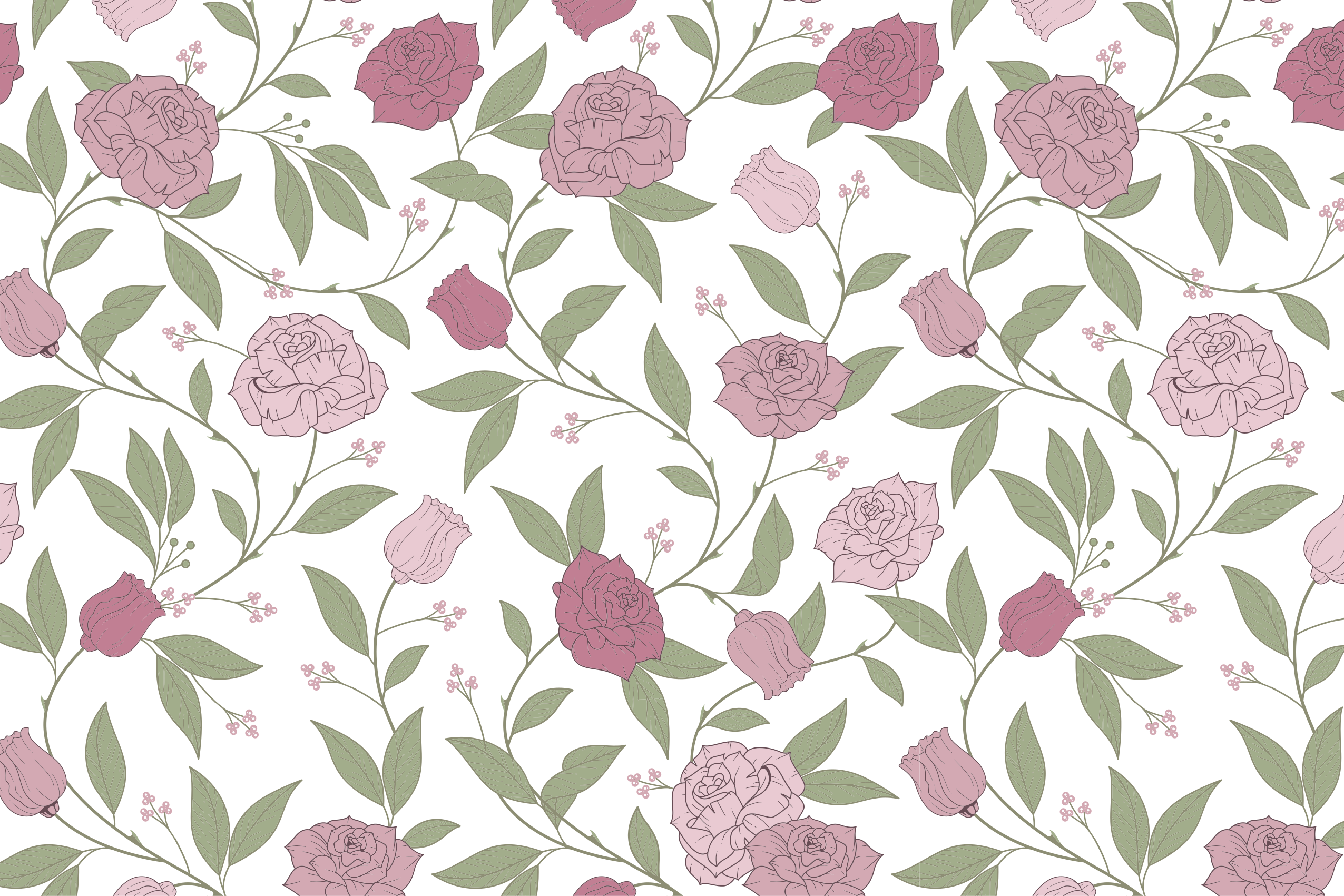 Tapis vinyle fleurs et plantes motif de jardin élégant - TenStickers