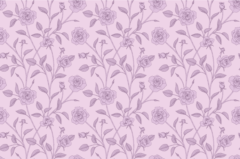 Tapis vinyle fleurs et plantes motif floral lavande - TenStickers