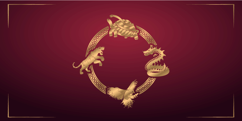 Tapis vinyle éthnique cercle zodiacal doré - TenStickers