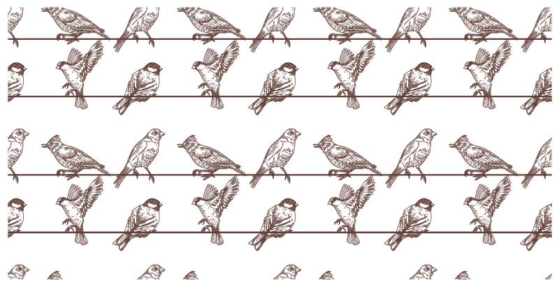 Tapis vinyle animal oiseaux sur des fils - TenStickers
