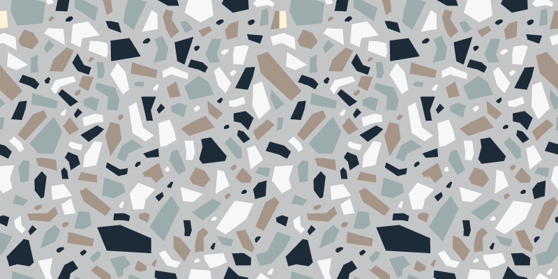 Tapis vinyle pierre terrazzo gris fragmenté - TenStickers